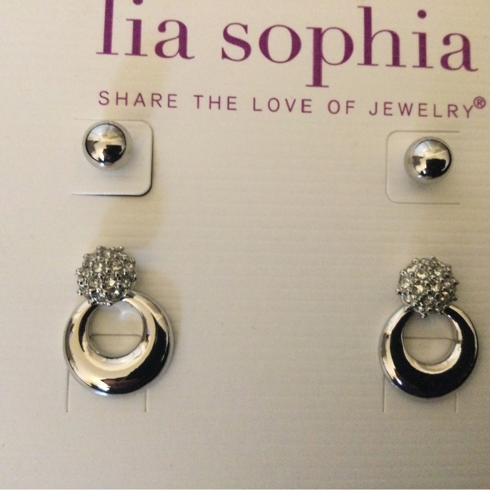 Lia Sophia Silver Stud Earrings